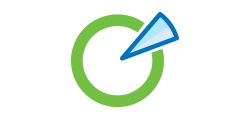 graphic of the servus circle logo with a pie slice sticking out of it